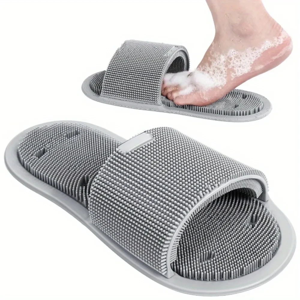 Flippers Swimming - Siliconen douche-slipper met voetborstel, antislip, voetmassage,